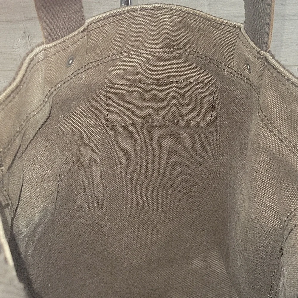 Abercrombie & Fitch Brown Canvas Leather Tote Bag for Men